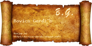 Bovics Geréb névjegykártya